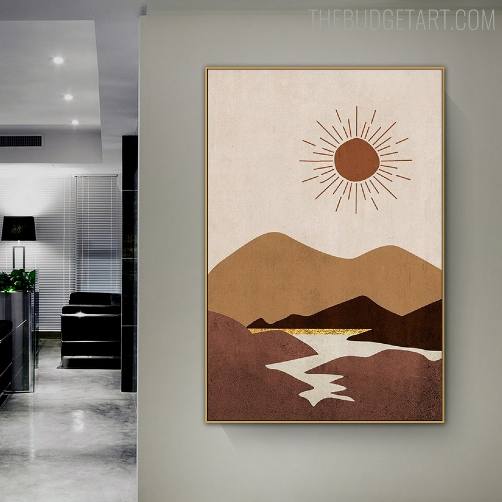 Mountain Scene Abstract Naturescape Modern Painting Pic Canvas Print for Room Wall Garnish