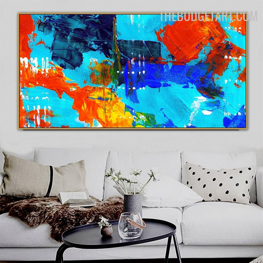 Poetic Taints Colourful Handmade Abstract Contemporary Acrylic Artwork on Canvas for Wall Hanging Onlay