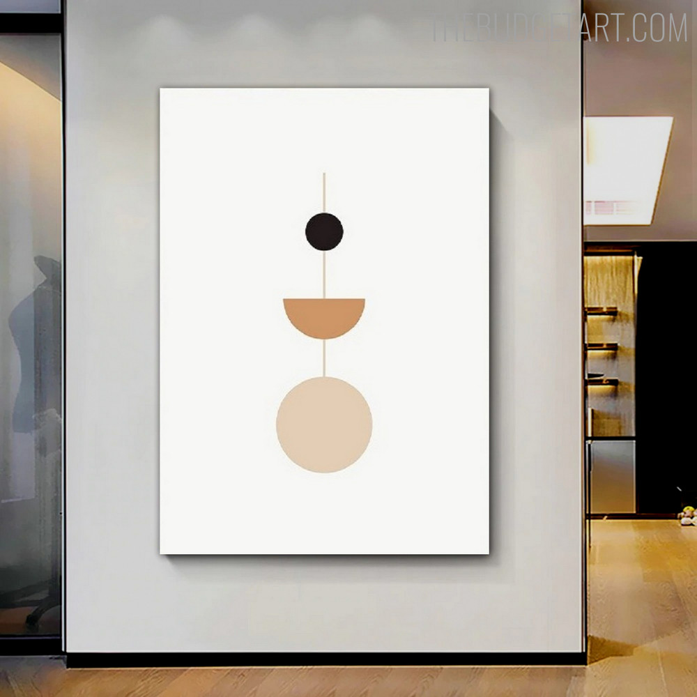 Roundish Abstract Geometric Modern Painting Picture Canvas Print for Room Wall Drape