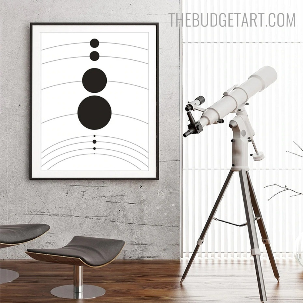 Solar System Abstract Minimalist Modern Painting Picture Canvas Print for Wall Decor