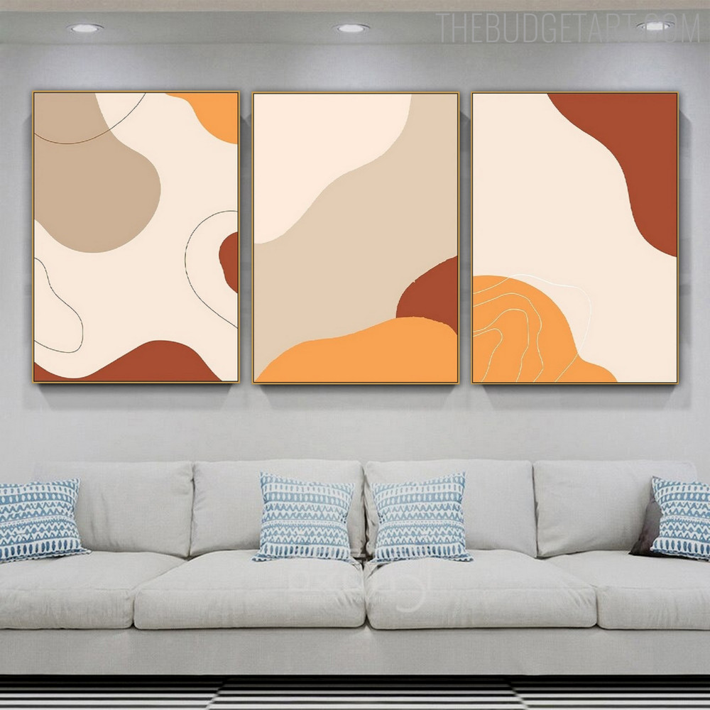 Wandering Splodge Abstract Scandinavian Modern Painting Pic Canvas Print for Room Wall Disposition