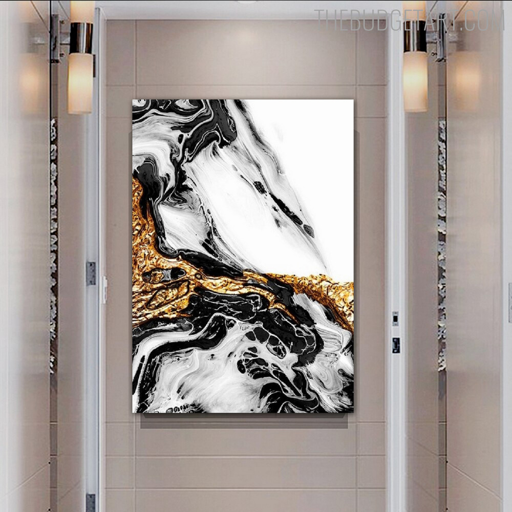 Brush Stigma Abstract Marble Modern Painting Picture Canvas Print for Room Wall Adornment