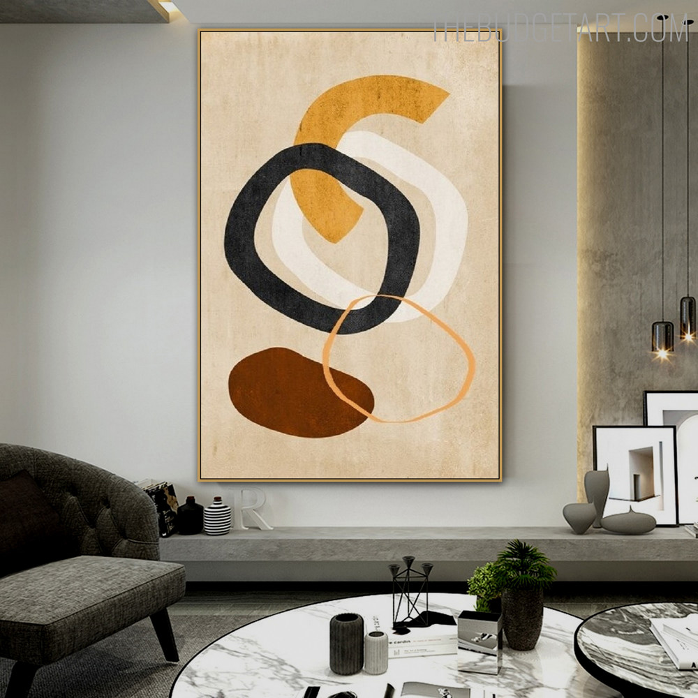 Twisting Lineament Abstract Geometric Vintage Painting Picture Canvas Print for Room Wall Garnish