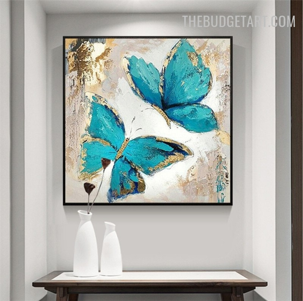 Butterfly Smears Handmade Abstract Animal Acrylic Canvas Painting by Experience Artist for Room Wall Assortment