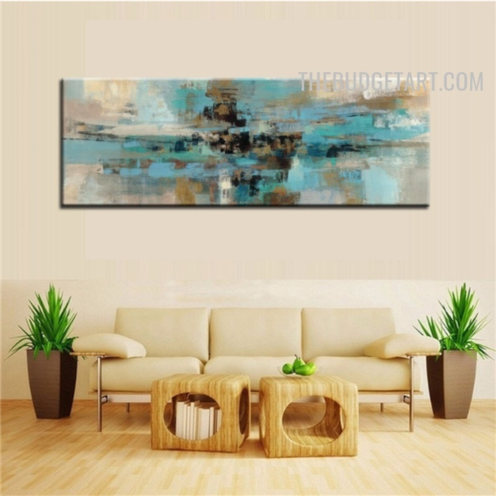Hued Blemish Spots Handmade Texture Abstract Contemporary Canvas Painting for Room Wall Ornament
