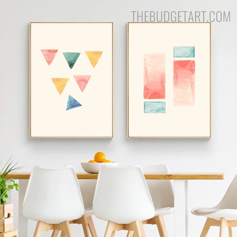 Triangles Rectangles Abstract Minimalist Modern Painting Photograph Canvas Print for Wall Decoration