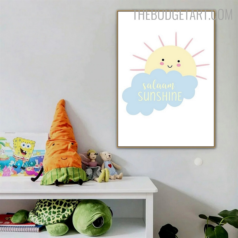 Salaam Sunshine Quote Nordic Artwork Photo Canvas Print for Room Wall Garniture