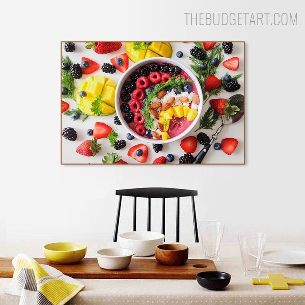 Fruit Dessert Abstract Kitchen Modern Art Picture Canvas Print for Room Wall Getup