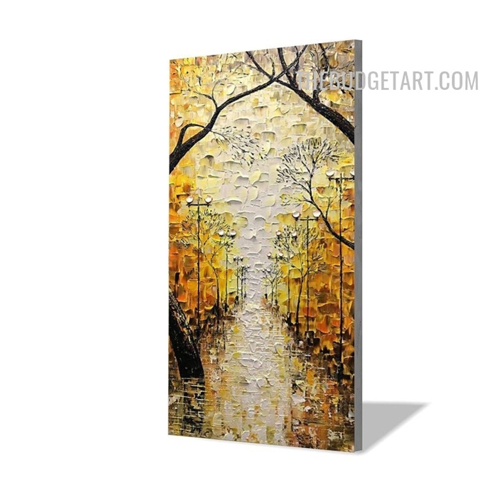 Tree Way Handmade Famous Abstract Botanical Palette Canvas Painting for Room Wall Equipment