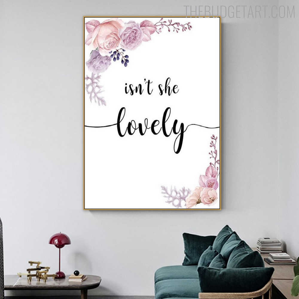 She Lovely Abstract Quotes Modern Painting Picture Canvas Print for Room Wall Décor