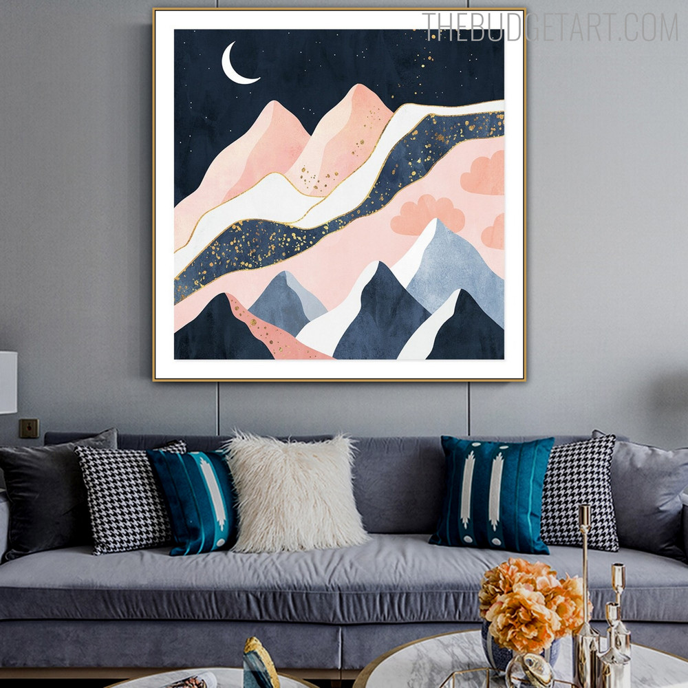 Colorific Mountains Abstract Naturescape Modern Painting Picture Canvas Print for Room Wall Outfit