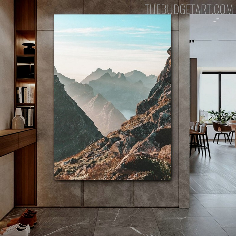 Mounts Abstract Landscape Modern Painting Picture Canvas Print for Room Wall Moulding