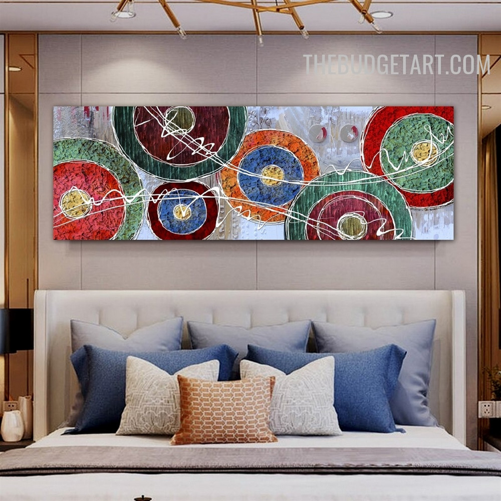 Bold Orb Lines Handmade Abstract Geometric Texture Canvas Wall Art Done By Artist for Room Flourish