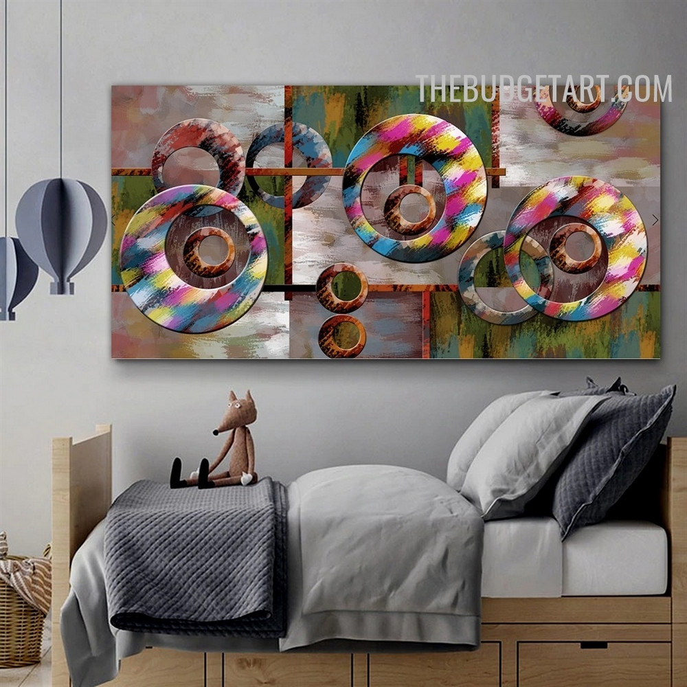 Circles Slurs Spot Canvas Abstract Contemporary Art by Experience Artist for Room Wall Flourish