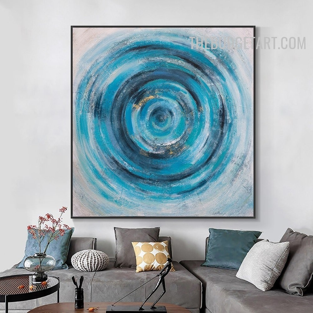 Roundly Blurs Spots Handmade Abstract Contemporary Texture Canvas Painting Wall Hanging Trimming