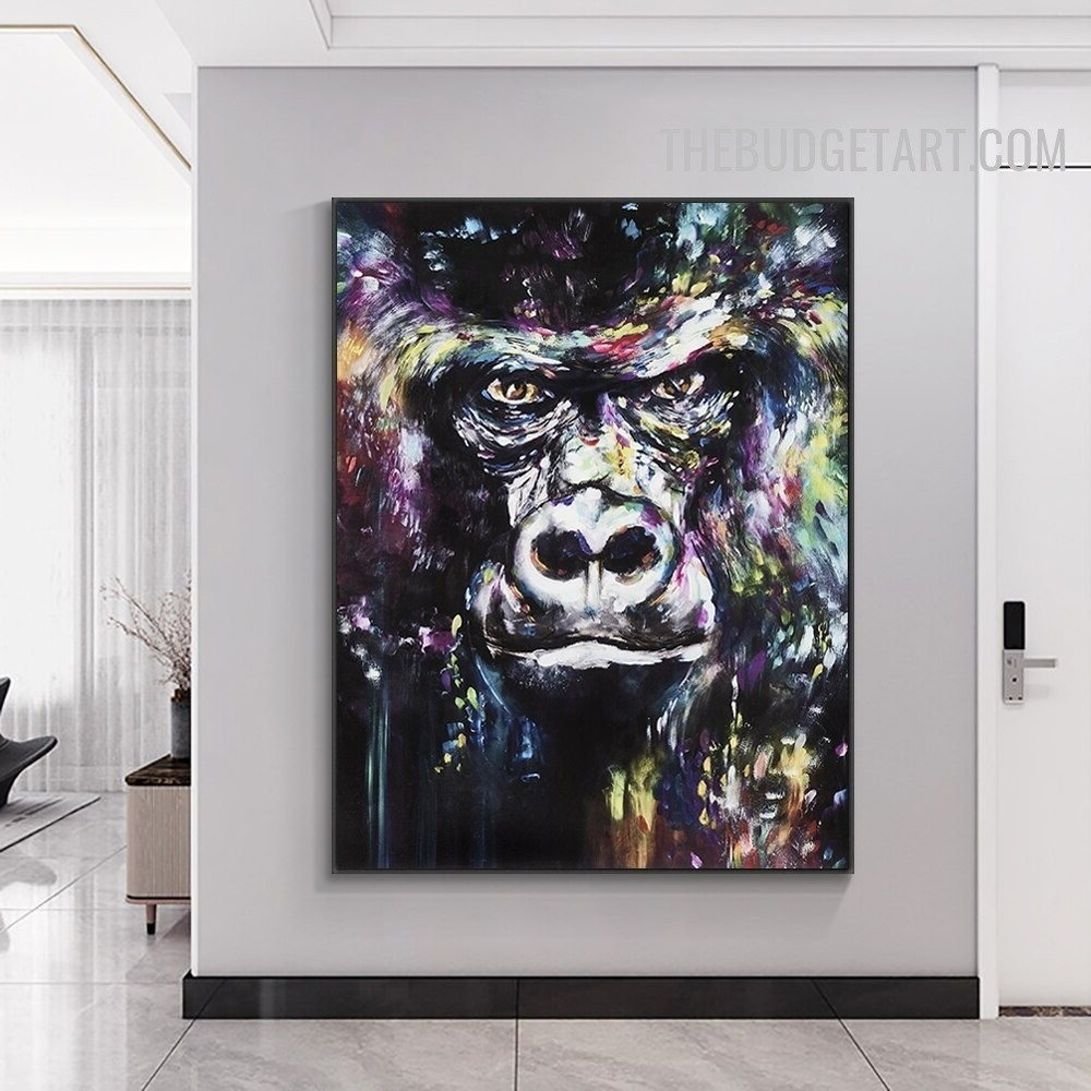 Chimpanzee Spots Abstract Animal Handmade Texture Art On Canvas Done By Artist for Room Wall Moulding