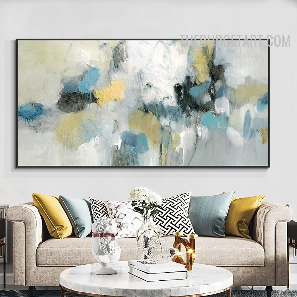 Colorific Flecks Handmade Abstract Contemporary Acrylic Canvas Painting by an Experienced Artist for Room Wall Ornament