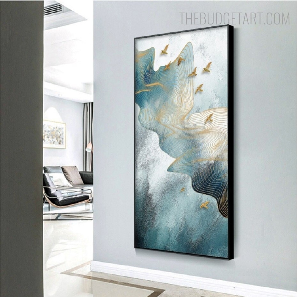 Birds Abstract Naturescape Modern Painting Picture Canvas Print for Room Wall Trimming