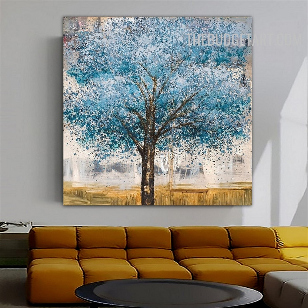 Tree Daub Handmade Abstract Modern Heavy Texture Canvas Artwork for Room Wall Getup