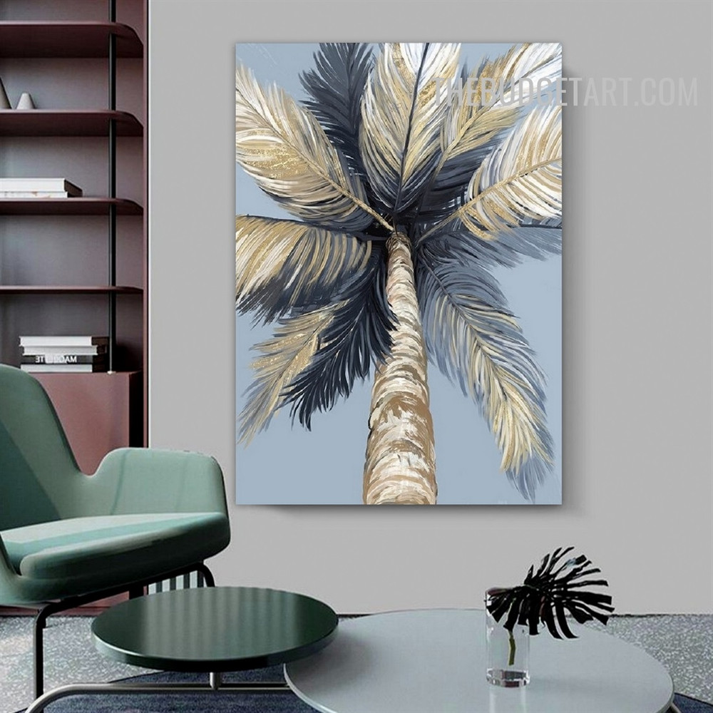 Palm Tree Spots Handmade Abstract Texture Canvas Botanical Wall Art for Room Assortment