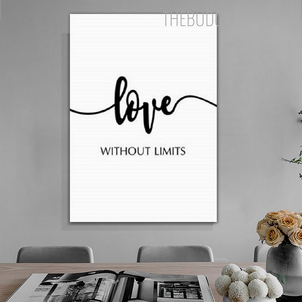 Limits Typography Quotes Modern Painting Picture Canvas Print for Room Wall Decoration