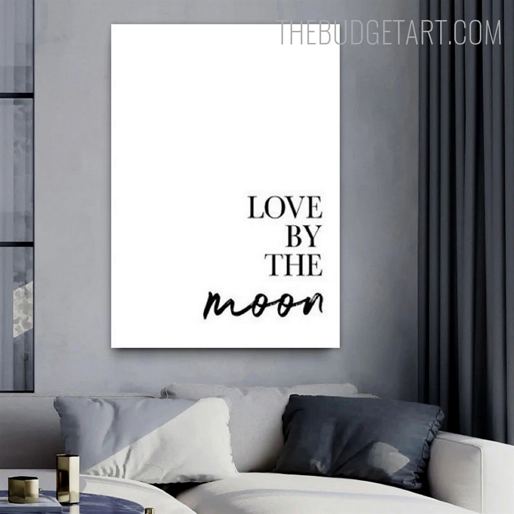 The Moon Typography Quotes Modern Painting Picture Canvas Print for Room Wall Drape The Moon Typography Quotes Modern Painting Picture Canvas Print for Room Wall Drape
