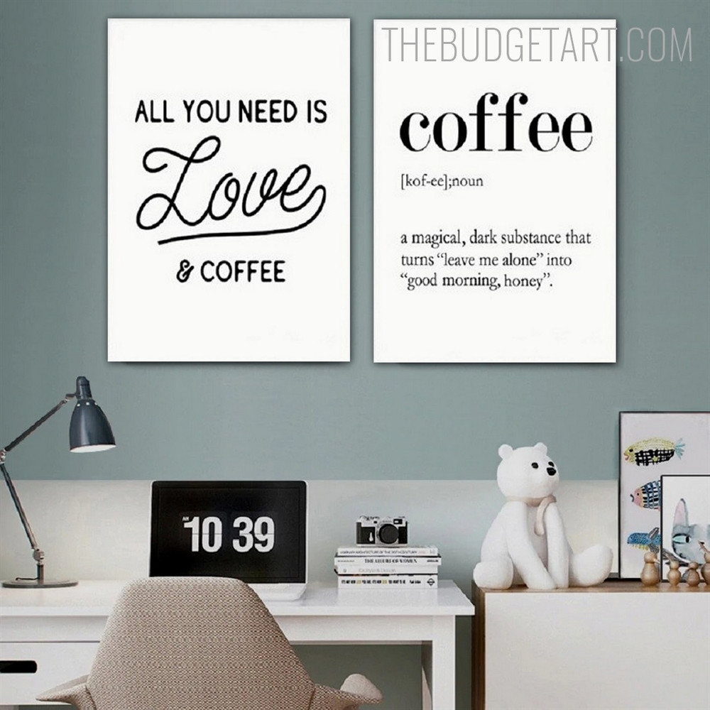 Good Morning Typography Quotes Contemporary Painting Picture Canvas Print for Room Wall Getup