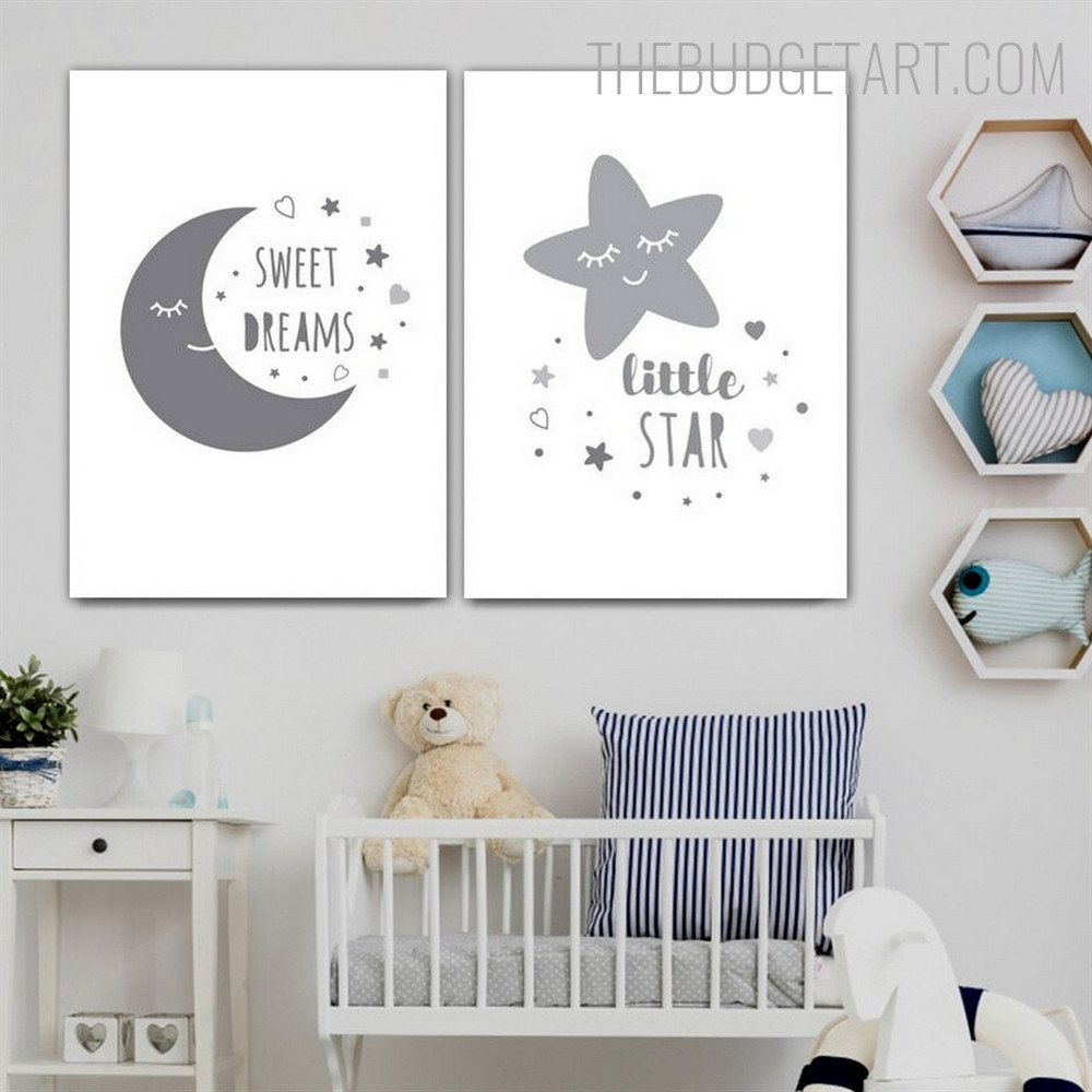 Sweet Kids Typography Quotes Modern Painting Image Canvas Print for Room Wall Ornamentation