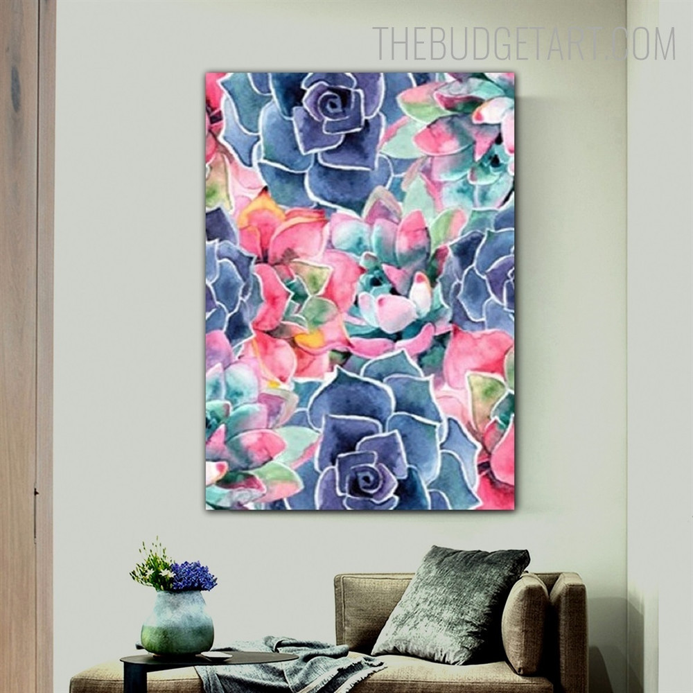 Lotus Floral Modern Painting Picture Canvas Print for Room Wall Drape