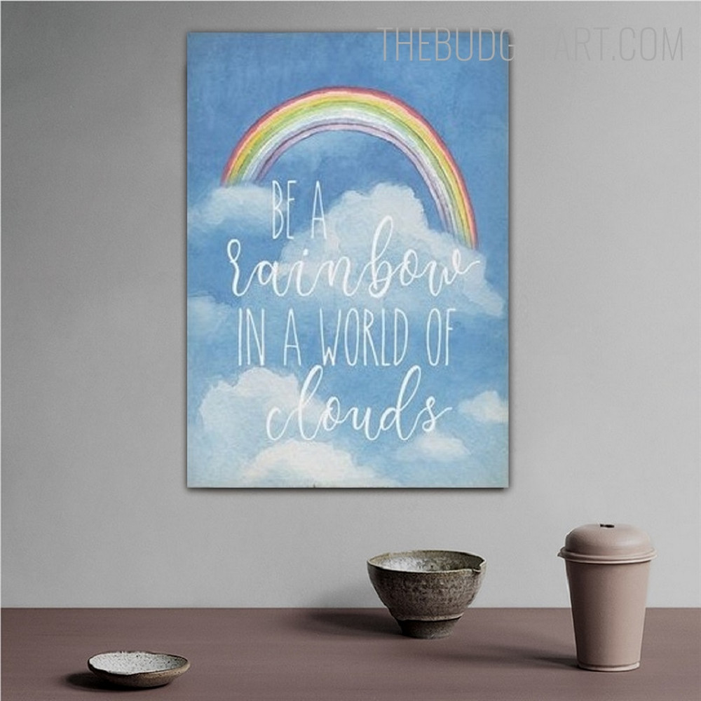 Clouds Inspirational Quotes Contemporary Painting Picture Canvas Print for Room Wall Equipment