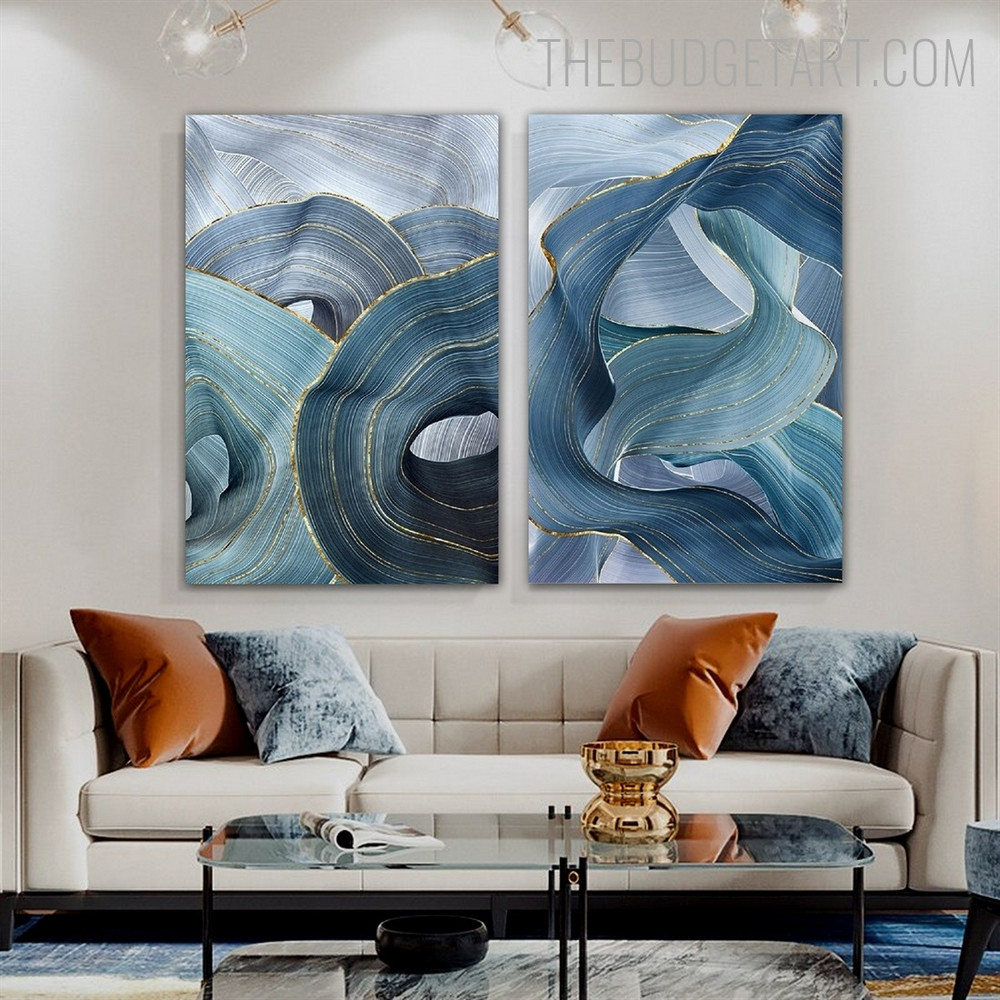 Curved Vinculum Abstract Modern Painting Picture Canvas Print for Room Wall Getup