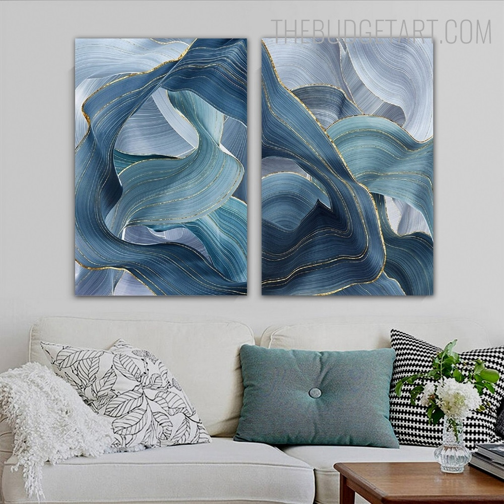 Glazy Winding Alignment Abstract Modern Painting Picture Canvas Print for Room Wall Adornment