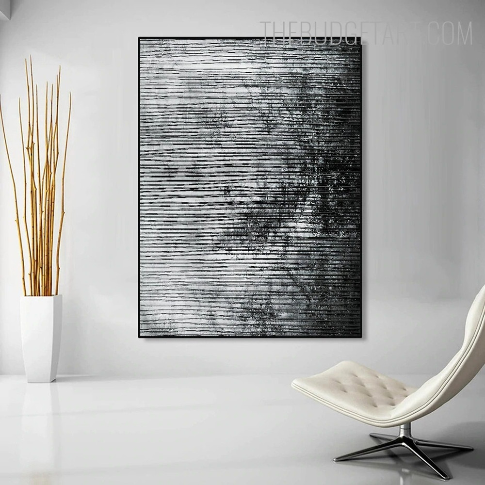 Blackness Ink Abstract Vintage Painting Picture Canvas Print for Room Wall Garnish
