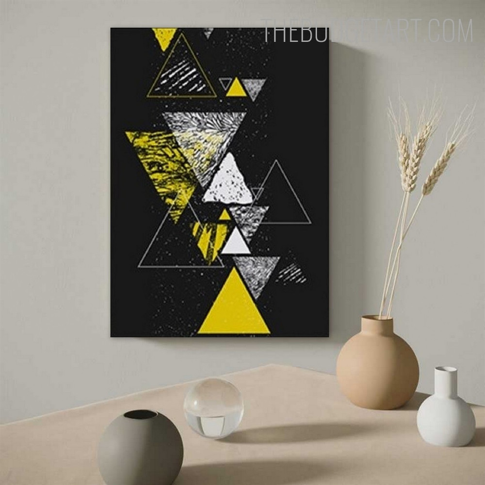 Colorific Tarnish Triangular Geometric Modern Painting Picture Canvas Print for Room Wall Ornamentation
