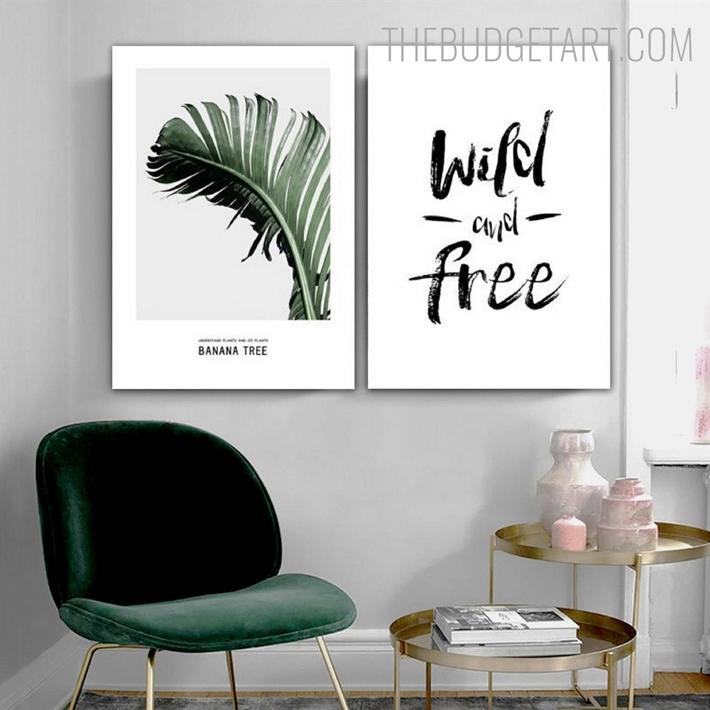 Wild And Free Typography Quotes Contemporary Painting Picture Canvas Print for Room Wall Illumination