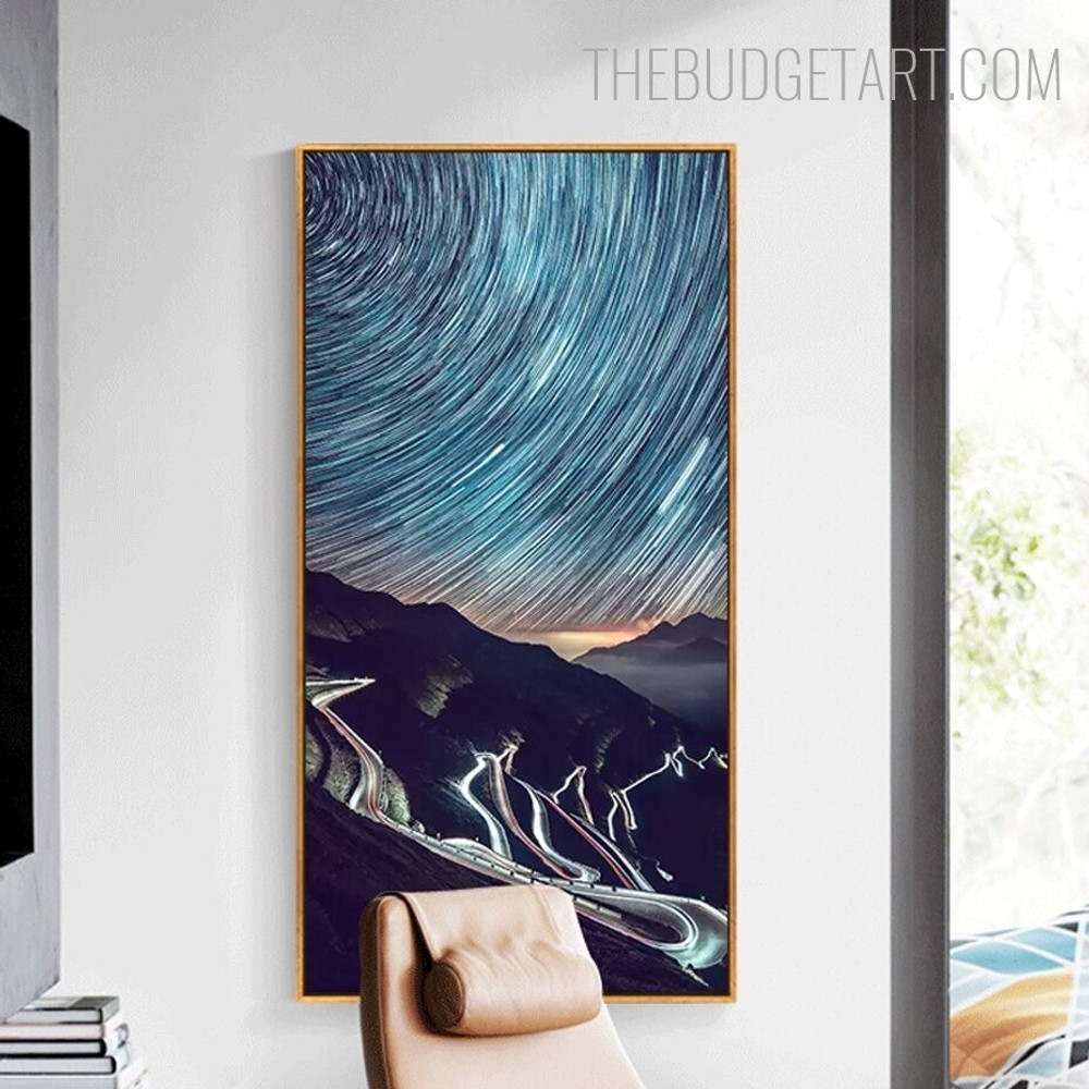 Sky Mountain Naturescape Modern Painting Canvas Print for Room Wall Outfit
