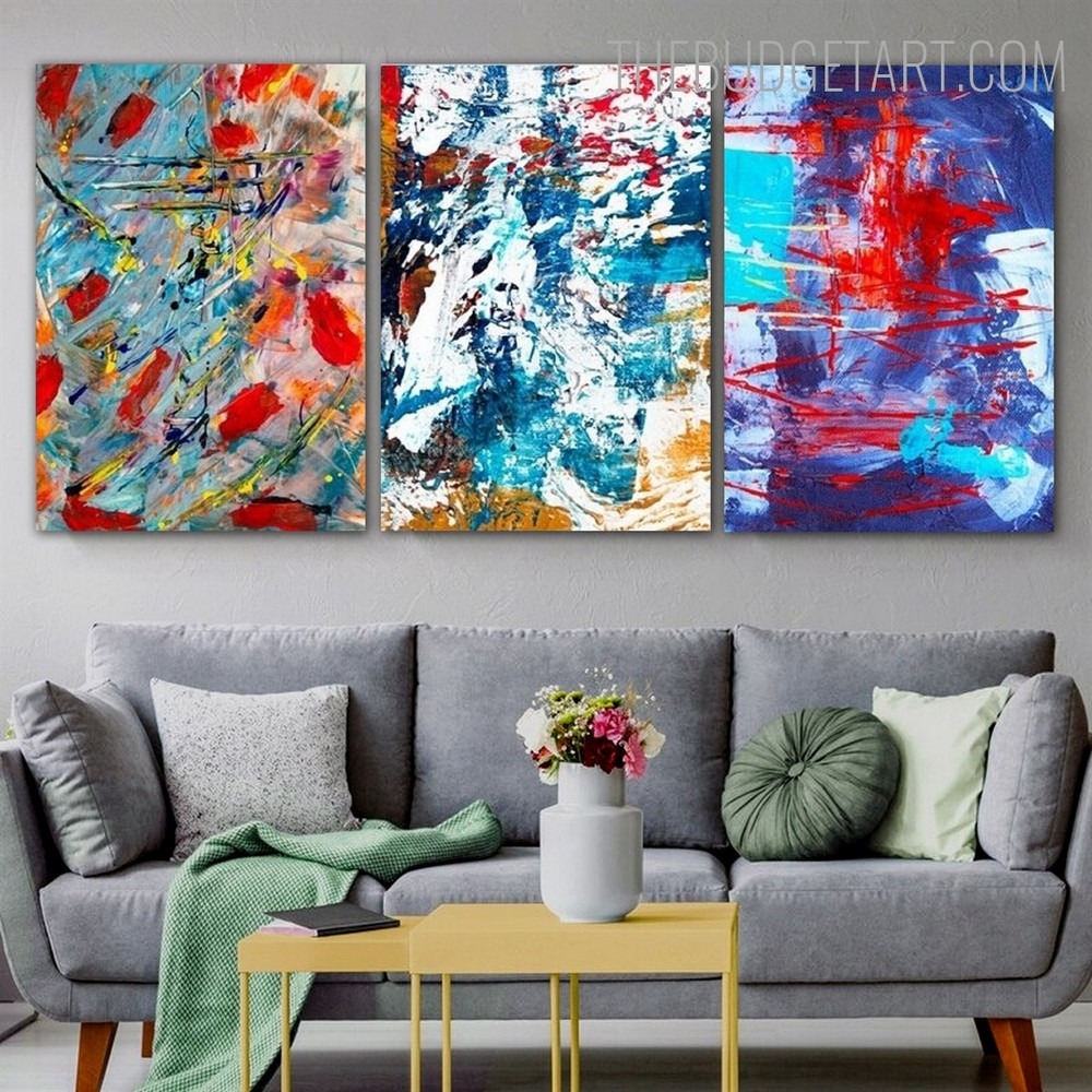 Colorific Mixture Daub Abstract Contemporary Painting Picture Canvas Print for Room Wall Finery