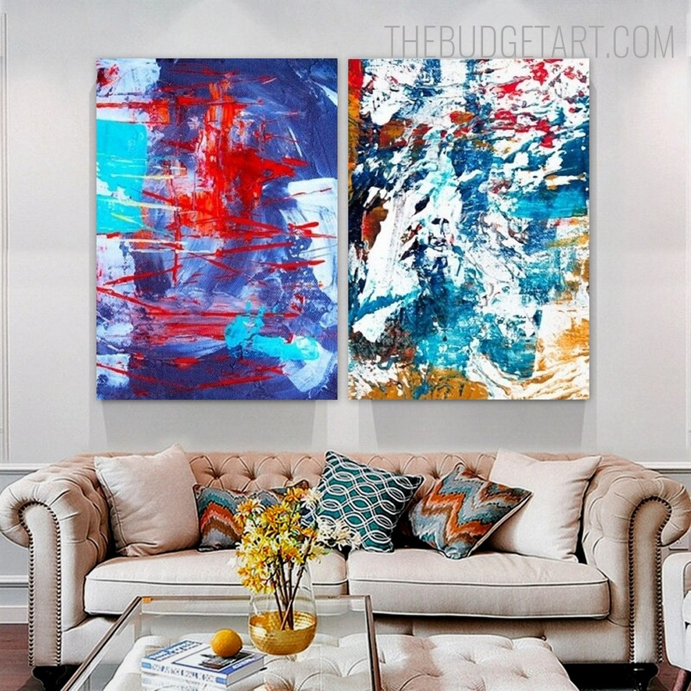 Colorful Taints Abstract Contemporary Painting Picture Canvas Print for Room Wall Garniture