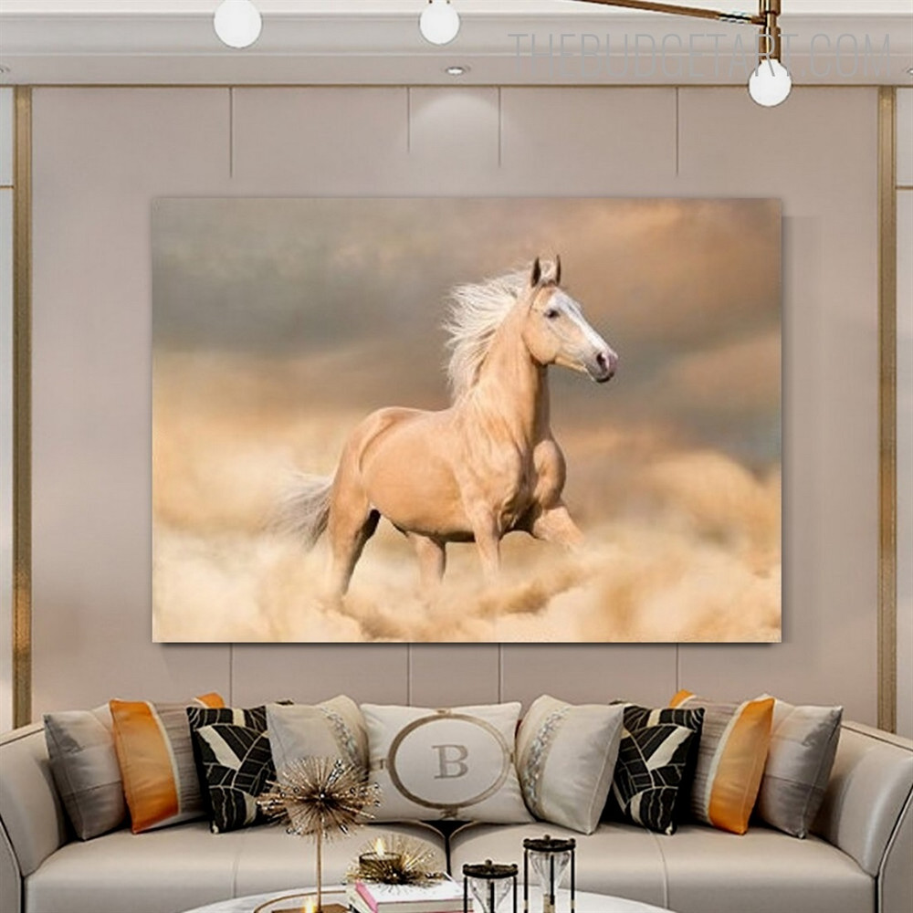 Ground Horse Animal Modern Painting Image Canvas Print for Room Wall Onlay