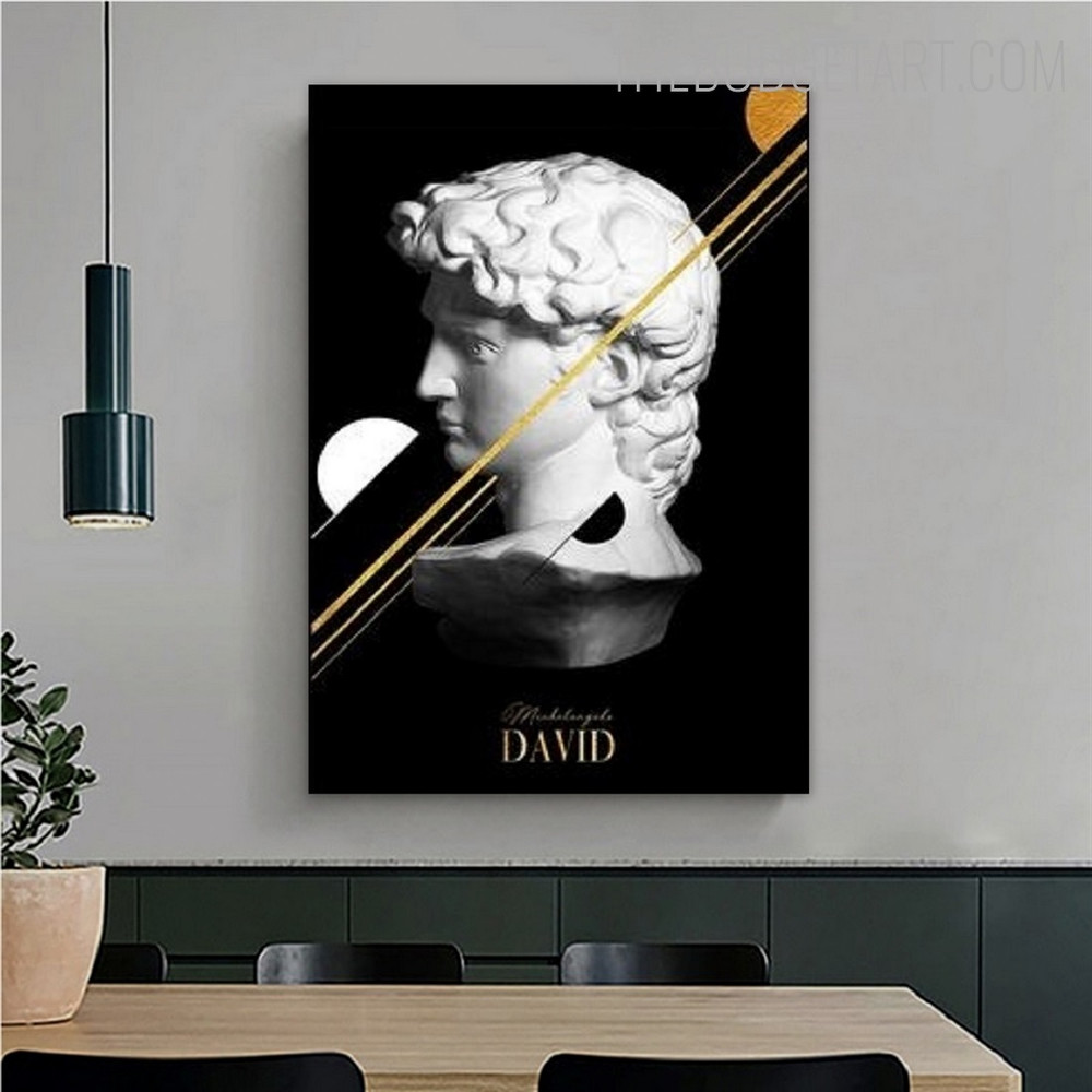 Line David Abstract Sculpture Modern Painting Picture Canvas Print for Room Wall Décor
