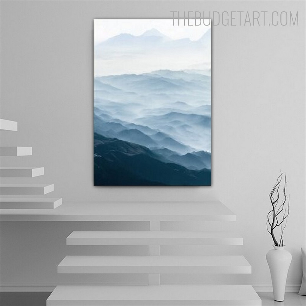 Sea Mist Landscape Contemporary Painting Picture Canvas Print for Room Wall Embellishment