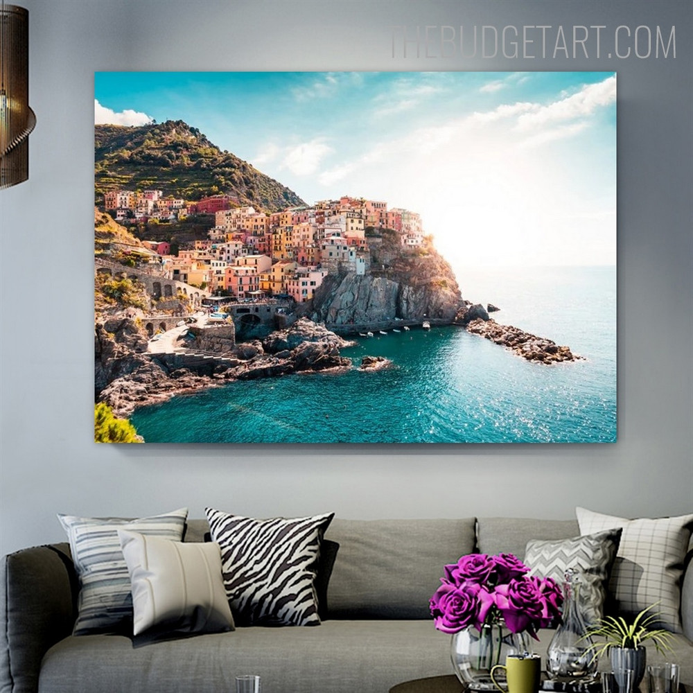 Hill Ocean Landscape Modern Painting Picture Canvas Print for Room Wall Garniture