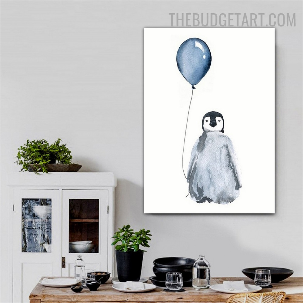 Penguin Nordic Animal Contemporary Painting Picture Canvas Print for Room Wall Embellishment