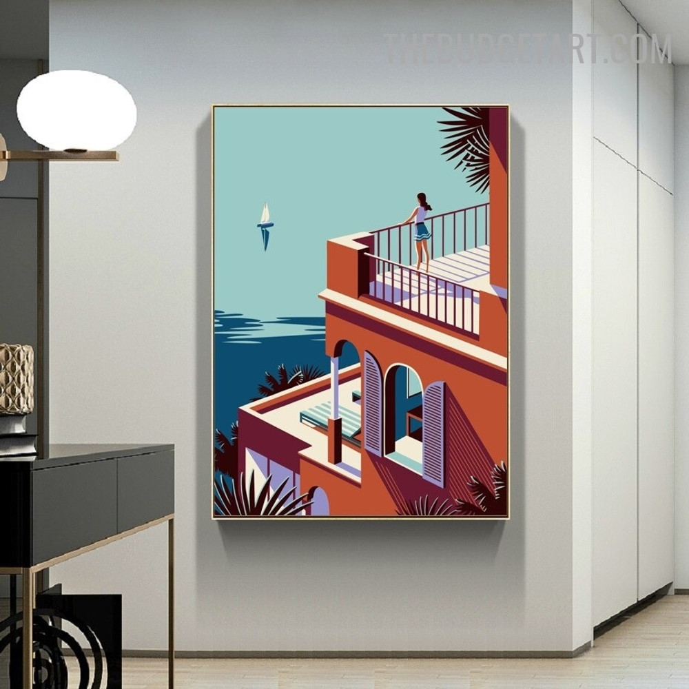 Terrace Landscape Modern Painting Picture Canvas Print for Room Wall Getup