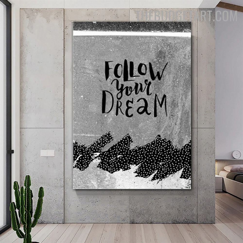 Follow Your Dream Typography Quotes Modern Painting Picture Canvas Print for Room Wall Garniture