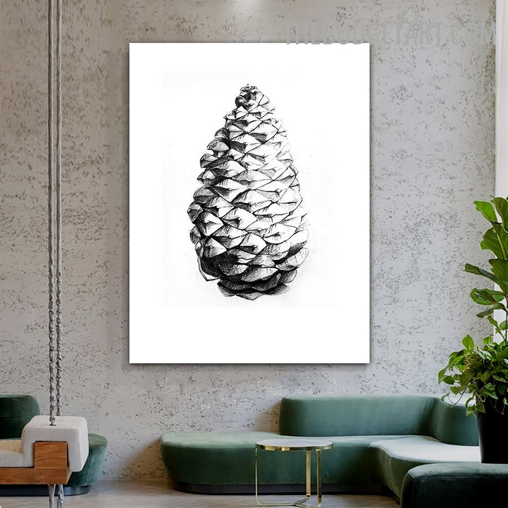 Pine Cone Botanical Vintage Painting Picture Canvas Print for Room Wall Trimming