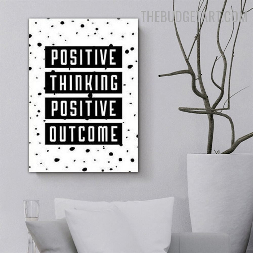 Positive Thinking Typography Quotes Contemporary Painting Picture Canvas Print for Room Wall Getup