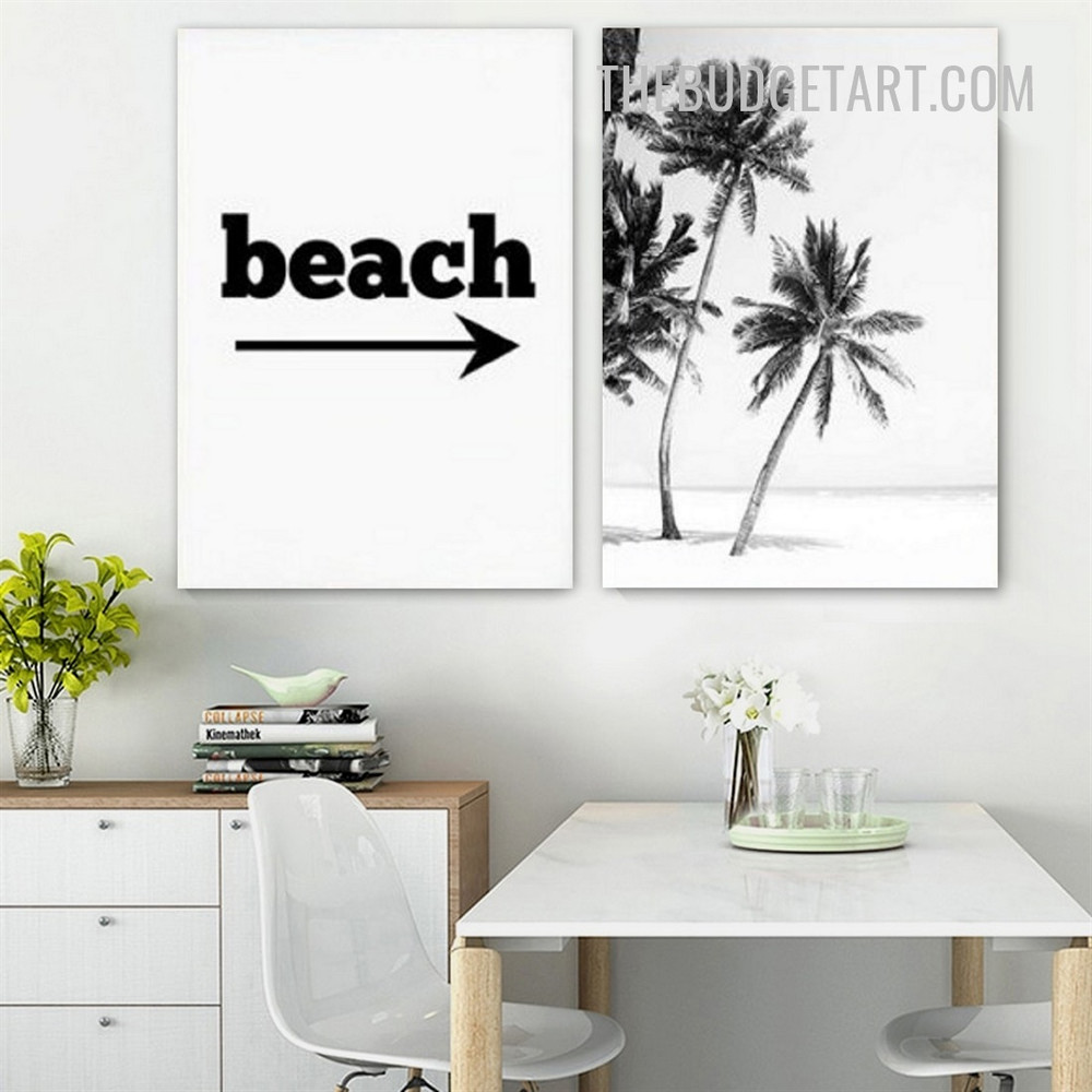 Palm Trees Botanical Vintage Painting Picture Canvas Print for Room Wall Adornment