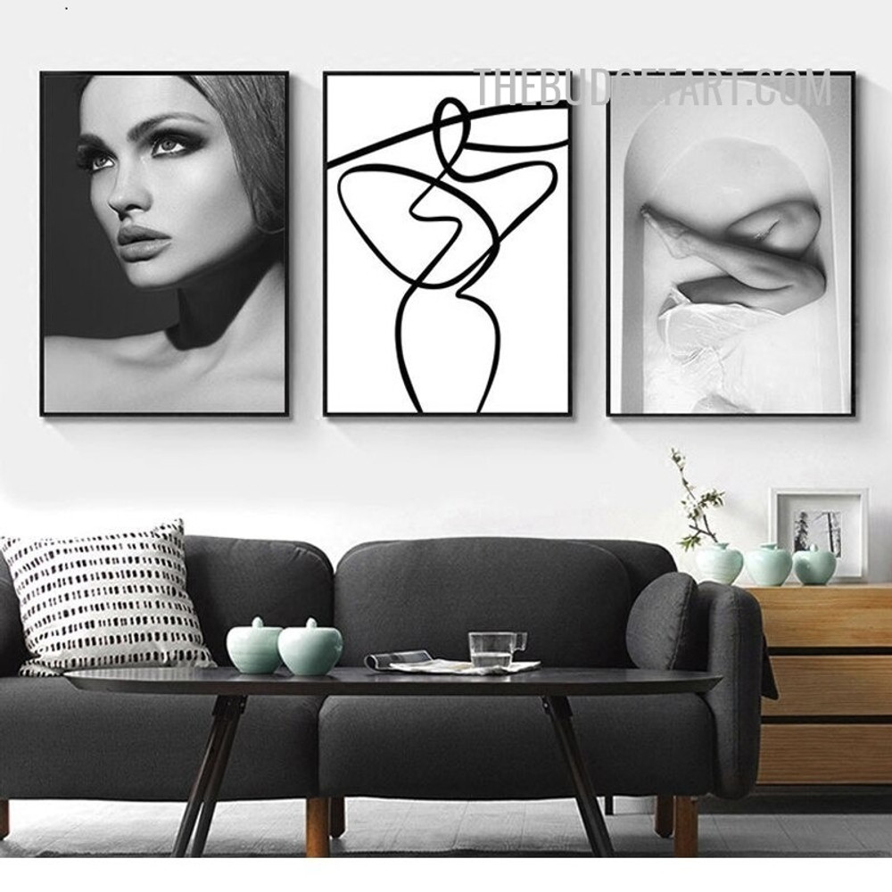 Female Figure Nordic Abstract Modern Painting Picture Canvas Print for Room Wall Garniture