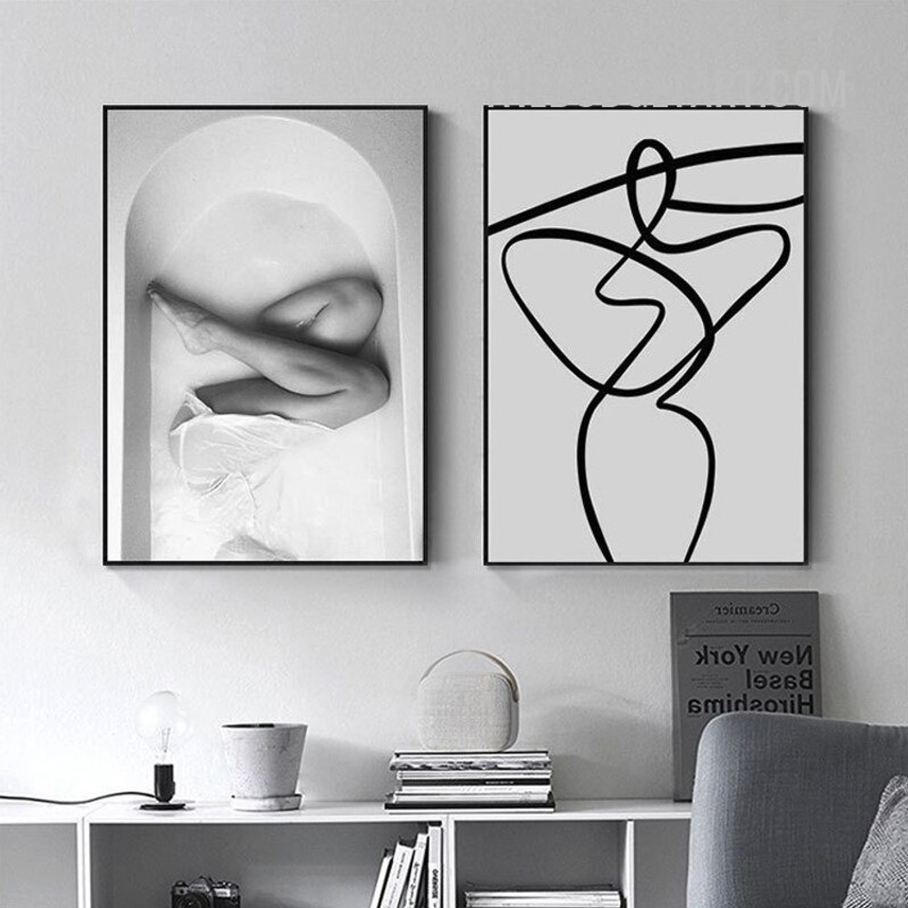 Woman Figure Nordic Abstract Modern Painting Picture Canvas Print for Room Wall Ornamentation